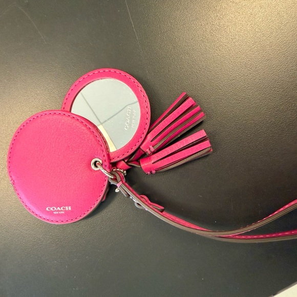 Coach Pink mirror bag Charm keychain tassel - Picture 2 of 2